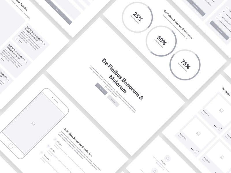 Wireframe Kits - Sketch, Figma & Illustrator